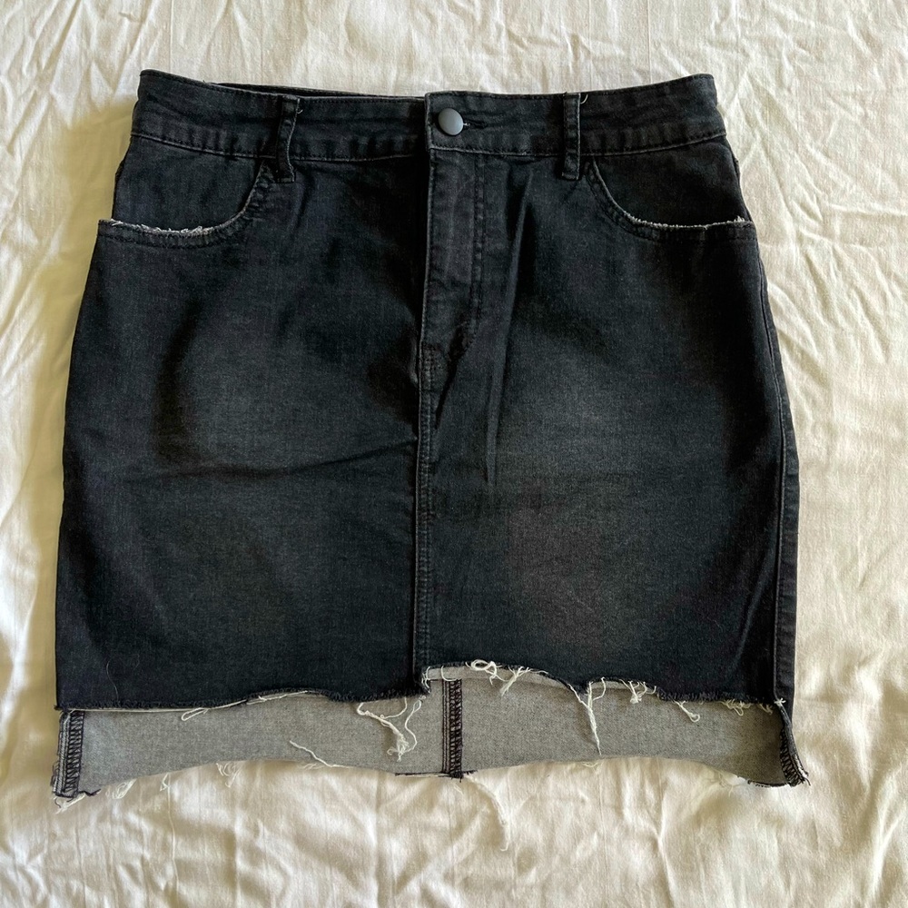 Forever21 Black Jean Skirt L